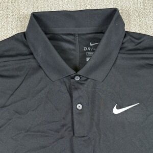 Nike Dri-Fit Men's Large Standard Fit Black Performance Golf Polo Shirt